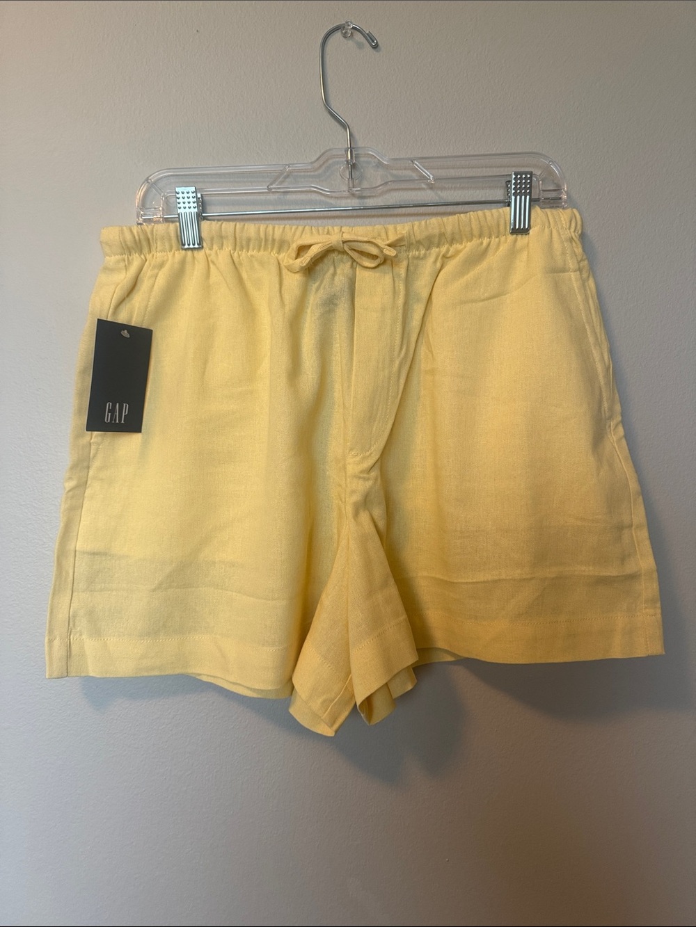 NWT GAP Yellow Linen-Blend Drawstring Shorts